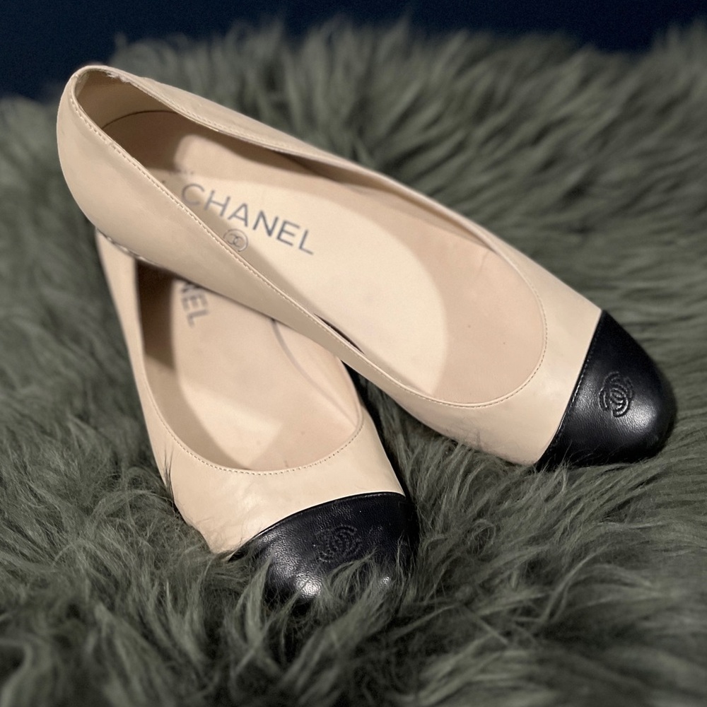 Chanel Toe Cap Flats